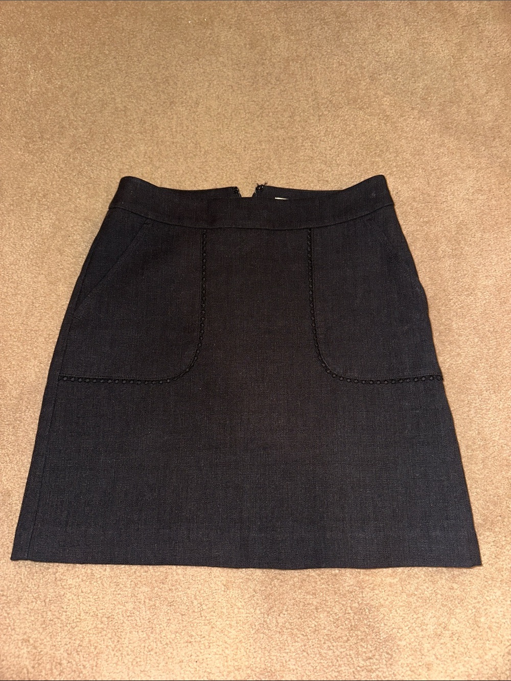 LOFT Black Mini Skirt with Front Pocket Detail